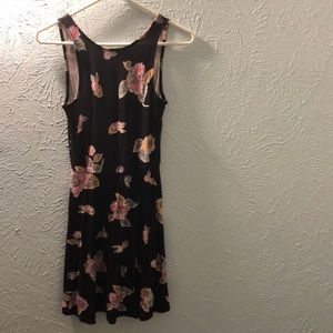 Black dress with floral pattern